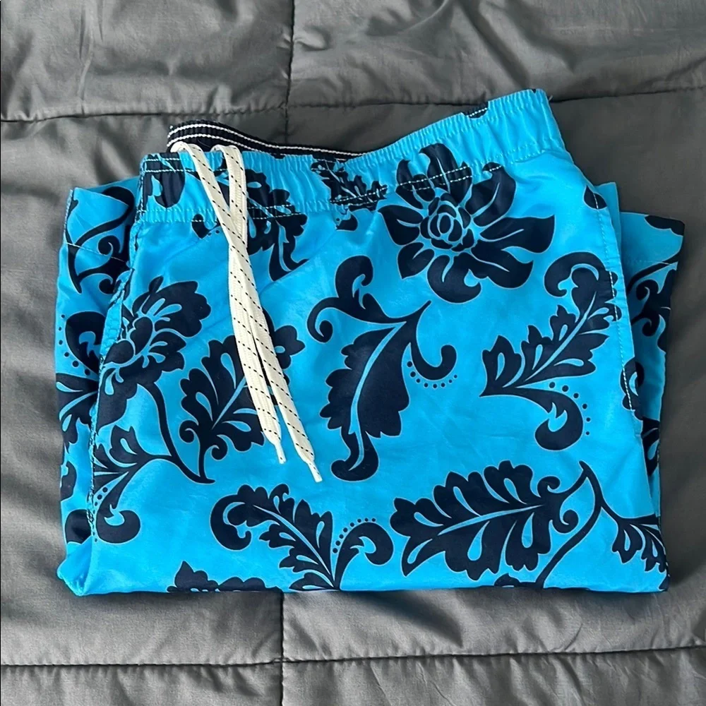 Lands’ End Blue Print Swim Trunks Size XL